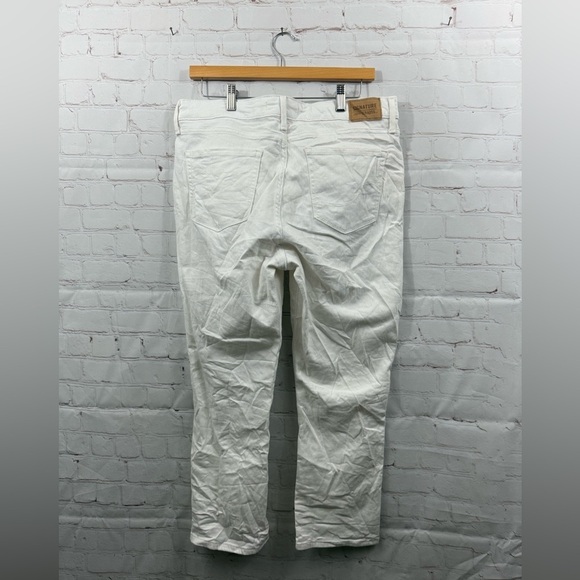 Signature Levi Strauss Mid-Rise Capri Womens Size 12 Off White Ankle/Crop (READ) - Picture 4 of 9